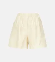 [Max Mara] Max Mara Piadena high-rise cotton shorts UK 16 white