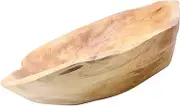Mikinona Farmhouse Wooden Fruit Bowl Decorative Salad Tray for Home Restaurant and Hotel Unique Serving Dish for Snacks Bread and Fruits