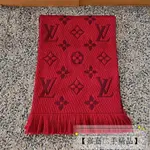 LV 路易威登 LOGOMANIA 羊毛雙面圍巾 羊毛真絲雙面 M72432 女款 紅色