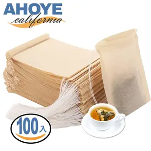 【AHOYE】未漂白環保木漿泡茶袋 100入 (泡茶包 泡茶器)