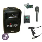 Mipro MA505PA Battery Portable PA System, Bluetooth, Wired Mic & Wireless Lapel