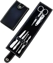 minkissy Fingernail Tool Set Nail Tool Set Cosmetology Kit Toe Finger Manicure Metal Nail Manicure Nail Trimmer Nail Cutter Nail Clippers Set Travel Portable Leather Case Manicure Tool Set