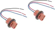 2pcs Car Light Adapter Plug Brake Light Socket Wiring Harness Connector Brake Light Base Harness Turn Signal Light Base Harness LED Light Base for Car Turn Signal Socket Plastic