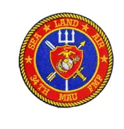 4" MARINE CORPS 34TH MAU FMF EXPEDITIONARY UNIT HOOK & LOOP EMBROIDERED PATCH
