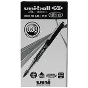 Uni-Ball Eye Micro Rollerball Pens 0.38mm Black 12 Pack
