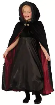 Gothic Vampiress Hooded Cape Vampire Fancy Dress Halloween Costume Accessory