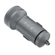 Universal Aluminum Alloy Dual USB Car Charger for Car Truck Automobile Data Recorder gray