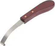 Jaxenor Stainless Steel Double-Sided Blade Hoof Knife with Ergonomic Wooden H...