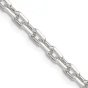 28 Inch Sterling Silver 3.95mm Beveled Oval Cable Chain