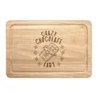 Crazy Chocolate Lady Stars Rectangular Wooden Chopping Board Chocoholic Funny