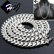 30"MEN's Stainless Steel 10mm Silver Miami Cuban Curb Link Chain Necklace*N154