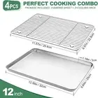 Cookie Sheets and Nonstick Cooling Rack & Baking Pans for Oven & Toaster Oven Tr