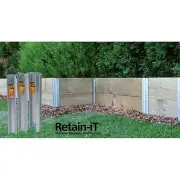 Retain-IT CENTRE POST FOR RETAINING WALL DIY SYSTEM with Timber Sleepers