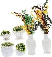 6pcs Scenery DIY Flower Small Plant Decoration Fairy Garden Lawn Tiny Miniature Garden Accessories Mini Fake Plants Small Garden Ornaments Outdoor Faux Plant Plastic