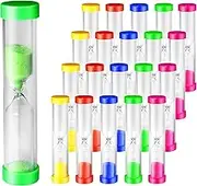 PROLOSO 1 Minute Sand Timer Hourglass Sandglass Clock Countdown Bulk Toy Set Timers for Kids Games Classroom School Prize Party Favors Pack of 20