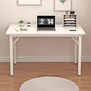 Home Office Desk, Folding Computer Desk A20 (C White, 80X40X75CM)