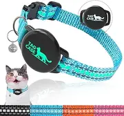Luminous Airtag Cat Collar,PROFAVO Apple Air Tag Cat Collar with Airtag Holder,Reflective Cat GPS Tracker Collar for Girl Boy Small Cats,Kittens,and Puppies (with Bell)