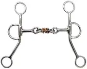 Showman Stainless Steel Dogbone Snaffle Bit w/Copper Rings