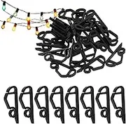 QANYEGN 100Pcs Christmas Light Gutter Clips, Christmas Light Clips Outdoor, Hanging Outdoor Lights Clip for Party Festive Christmas Decoration Light Strings (Black)