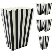 6x POPCORN BOXES Wedding Party Favour Lolly Box Retro Cinema Pop Corn - Black