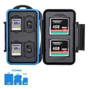 Water-resistant Memory Card Case Holder Storage fits 2 CF+4 SD +4 Micro SD Cards