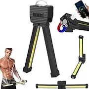 Gym Lamp for Posing, Portable Magnet LED Flashlight with Hanging Hook, Magnetic Work Light - 180° Adjustable/7-Level Dimming and 4 Light Modes, for Camping & Gym (1pcs)