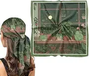 [Cabreche] Scarf Silk Feeling Square Satin Head Hair Wrap 27.5 Inches Trendy Aesthetic Cute Decoration for Women Girls
