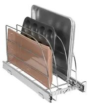 Pull Out Organizer for Cookie Sheet, Cutting Board, Bakeware, and Tray, Slidi...