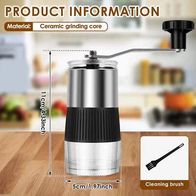 Hand Crank Coffee Bean Mill Manual Coffee Grinder Pill Crusher with bunZv·