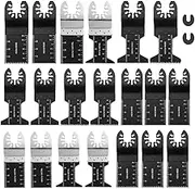 20PCS Oscillating Multi Tool Blades,Oscillating Saw Blade Universal Quick Release Blades for Soft Metals Wood Plastic for Fein Multimaster, Porter Rockwell Cable, Black & Decker, Bosch Craftsman