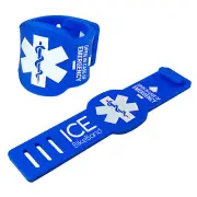 TUFF LUV ICE BikeBand I.C.E. Safety Emergency Contact Info Bike/Cycle - Blue