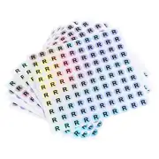 Capital Letter Stickers, Alphabet R Round Self-Adhesive Reflective 10 Sheets