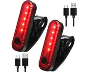 2 Pcs USB Rechargeable LED Bike Tail Light Bright 4 Modes Rear Bike Light Waterproof Bike Back Light