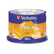 Verbatim DVD-R Discs, 4.7GB, 16x, Spindle, Silver, 50/Pack