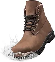 [Soletec] Steel Toe Safety Industrial Work Shoes, Non-Slip, Nubuck Leather, Bullet Proof Insole, for Men& Women, Brown, Shoes- 5 Eyesfor Men& Women