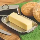 Stainless Dish Butter Serving Tray with Lid and Handle