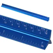 12" Architectural Scale Ruler, Aluminum Scale, Triangular Ruler, Scale Ruler for