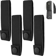 4 Pack Tactical Molle Webbing Straps,for MOLLE Attachment Strap Heavy-Duty Snap Elastic Strap Buckle Fastener Molle Panel Connectors amping Hiking Backpack Molle Accessories with Velcro (Black)