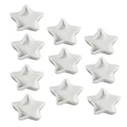 10PCS Five-Pointed Star Shaped Condiment Dishes Dipping Sauce Dish Soy Sauce Pinch Bowl Ceramic BBQ-Chip & Serving Bowl Porcelain White