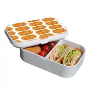 Lunch Box Food Container Snack Picnic Authentic Wood Strap Cutlery Hot Dogs