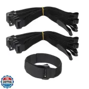 LJY 16-Pack Hook and Loop Straps Nylon Cable Ties Organizer Fastener, 11.8 in