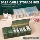 Cable Storage Box with Cover Organizer for Data Cables Chargers and Accessories