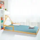 Pine Wood Floor Bed House Frame for Kids and Toddlers in Single