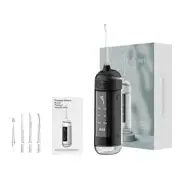 Portable Water Flosser, Recargable and Portable Oral Irrigator, 6 Dental Care Modes, 4 Nozzles, Great Plaque Remover for Teeth (Black)