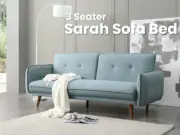 Sarah Sofa Bed SP111-2 - BL838 Light Blue