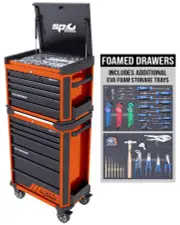 SP Tools SP52265DOR - Tool Kit - Tech Series - 282 Piece Metric/SAE - Orange - Plus 2 Extra EVA Foam Trays