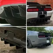 Universal Black Rear Bumper Diffuser Shark Fins Spoiler Lip Splitter 55cm*48.5cm