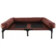 Pro Pet Care 91cm Elevated Sleeping Raised Dog Bed Hammock w/ Walled Edge Brown