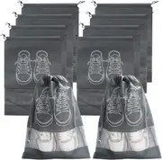 10 PCS Travel Shoe Bag Non-Woven Fabric Dustproof Shoe Bags for Travel, Grey