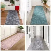 Beautiful Pink Runner/ Aqua Blue Corridor Rug /Grey Charcoal Nonslip Mat 80x300